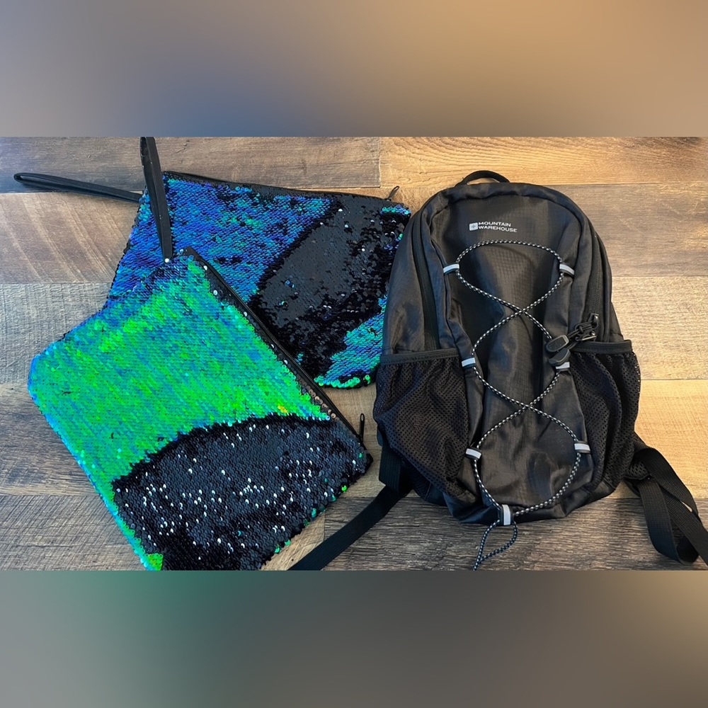 Mini Backpack and 2 waterproof mermaid bags